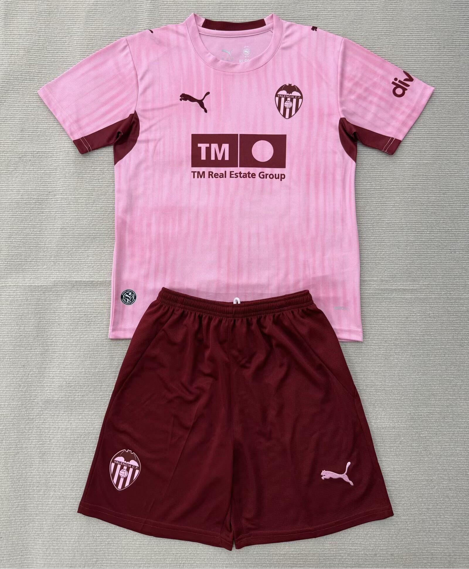 Kids-Valencia 26/27 Third Pink Soccer Jersey